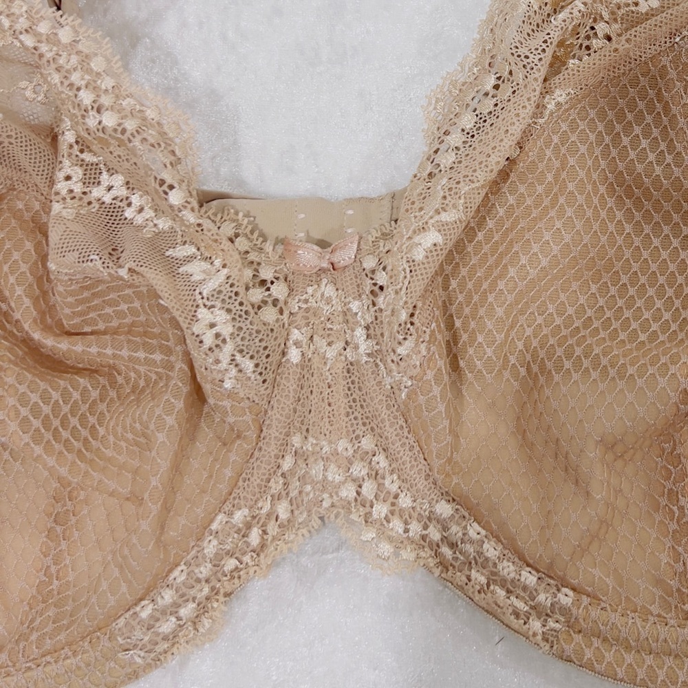 Elomi Bra Size 42 I Charley Stretch Plunge Lace Mesh Underwire Unlined Lace - Picture 7 of 14